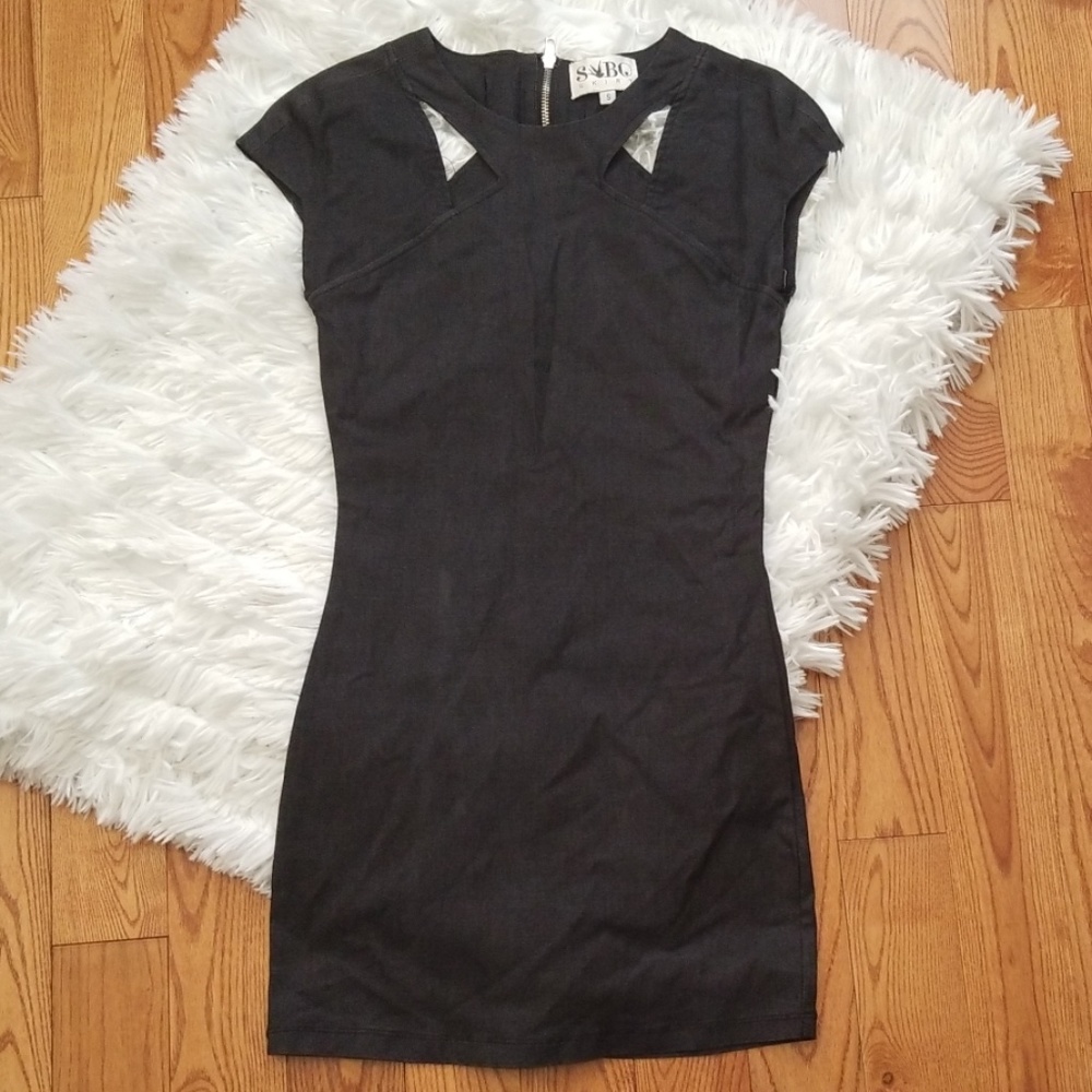 Sabo Skirt Charcoal Cut Out Mini Dress